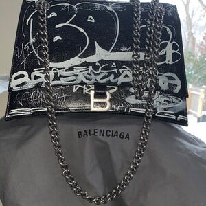 Balenciaga Graffiti Black and White Shoulder/crossbody Bag